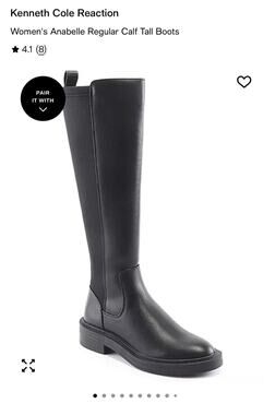 Kenneth Cole Reaction Boots Women's Size 7.5 Black Anabelle Knee High Riding